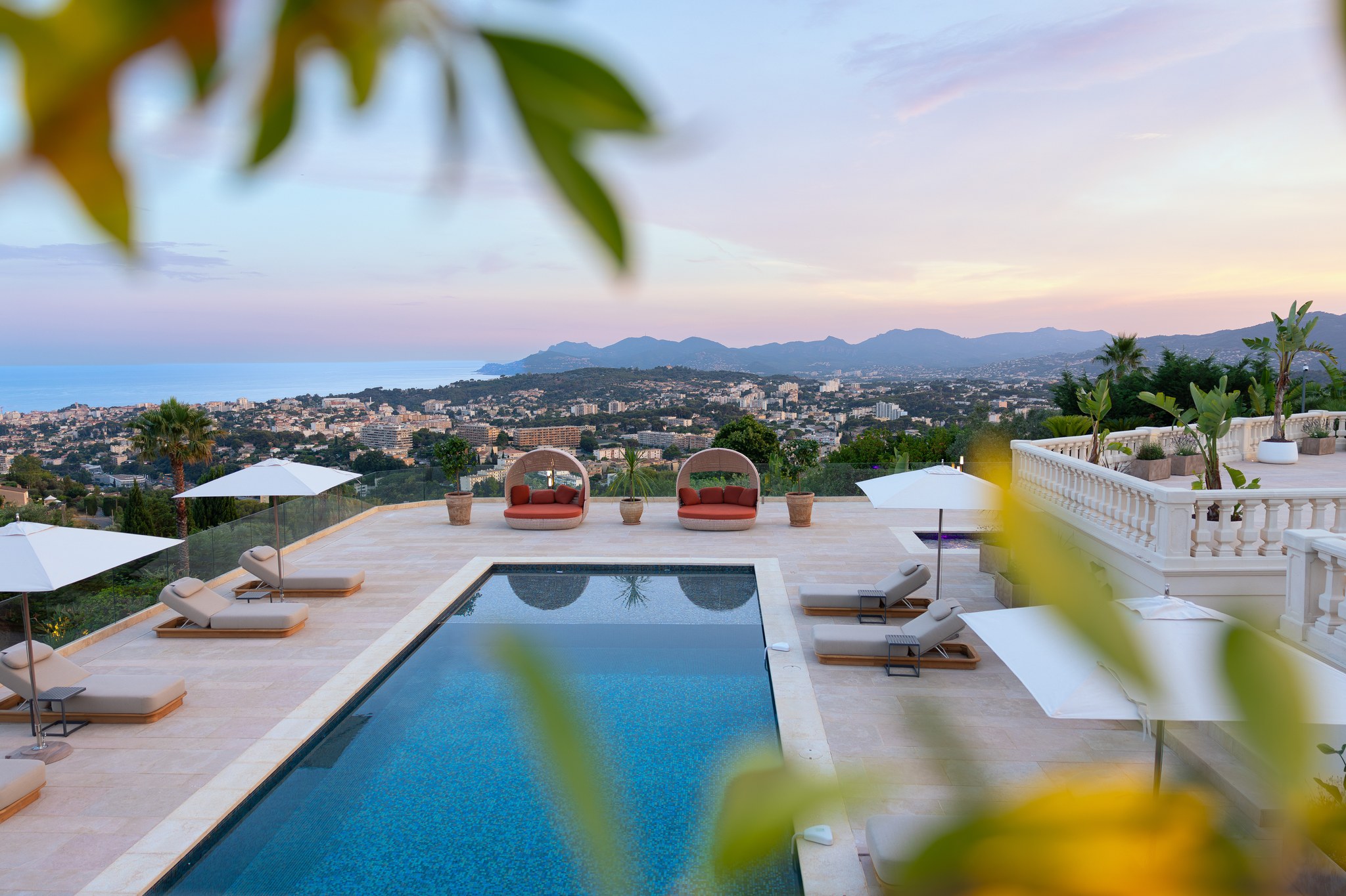 Outdoor pool and landscaped gardens
